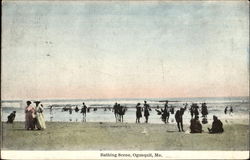 Bathing Scene Ogunquit, ME Postcard Postcard