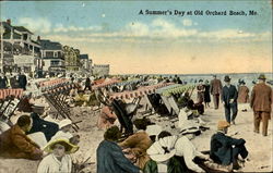 A Summer's Day At Old Orchard Beach Maine Postcard Postcard