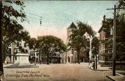 Greetings From Portland, Longfellow Square Maine Postcard Postcard