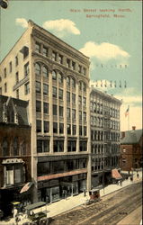 Main Street Looking North Springfield, MA Postcard Postcard