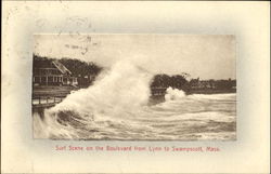 Surf Scene On The Boulevard Postcard