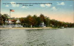 Long Island Lake Chargoggagoggmanchauggagoggchaubunagungamaugg Webster, MA Postcard Postcard