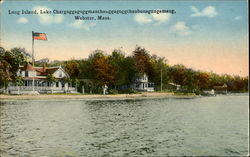 Long Island Lake Chargoggagoggmanchauggagoggchaubunagungamaugg Webster, MA Postcard Postcard