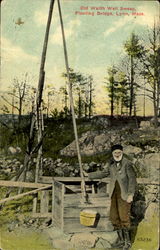 Old Walth Well Sweep, Floating Bridge Lynn, MA Postcard Postcard