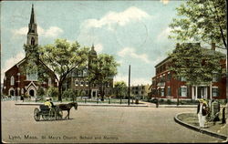 St. Mary's Church School And Rectory Postcard