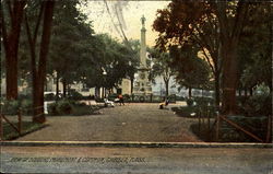 View Of Soldiers Monument & Common Postcard