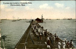 Tourists Just Landed At Steamship Dock Provincetown, MA Postcard Postcard