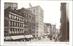 Busy Main Street Postcard