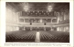 Superb Auditorium Of The Municipal Group Springfield, MA Postcard Postcard