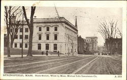 West To Mass. Mutual Life Insurance Co, State Street Postcard