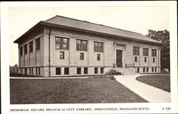 Memorial Square Branch Of City Library Springfield, MA Postcard Postcard