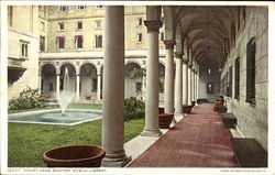 Public Library Court Yard Boston, MA Postcard Postcard