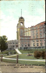 North Entrance To West Baden Springs Hotel Indiana Postcard Postcard