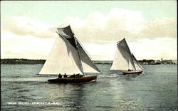 Yacht Racing Newcastle, NB Canada New Brunswick Postcard Postcard