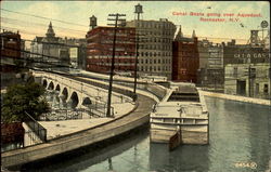 Canal Boats going Over Aqueduct Rochester, NY Postcard Postcard