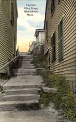 The Old Alley Steps Marblehead, MA Postcard Postcard