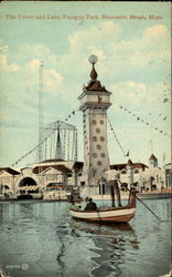 The Tower And Lake, Paragon Park Postcard