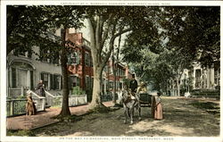 On The Way To Shearing, Main Street Nantucket, MA Postcard Postcard