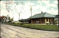 Depot & Park Bristol, CT Postcard Postcard