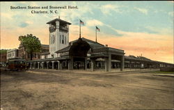 Southern Station And Stonewall Hotel Charlotte, NC Postcard Postcard