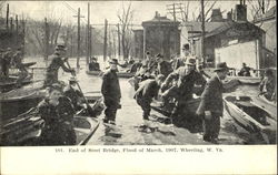 End Of Steel Bridge Wheeling, WV Postcard Postcard