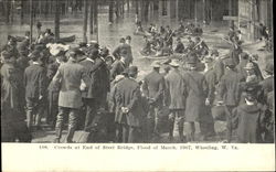 Crowds At End Of Steel Bridge Postcard