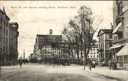 Main St. And Square Looking North Hartford, CT Postcard Postcard