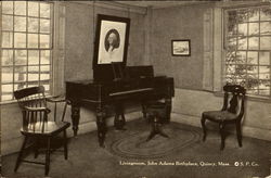 Livingroom, John Adams Birthplace Quincy, MA Postcard Postcard