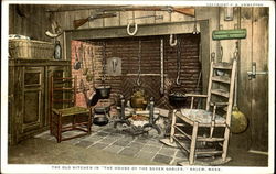 The Old Kitchen In The House Of The Seven Gables Salem, MA Postcard Postcard