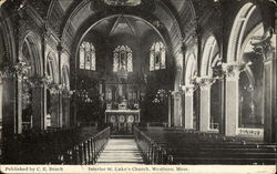 Interior St. Luke's Church Postcard