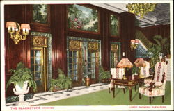 The Blackstone Lobby Showing Elevators Postcard