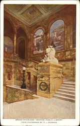 Grand Staircase, Boston Public Library Massachusetts Postcard Postcard