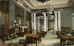 Interior Of Library, College of Wooster Ohio Postcard Postcard