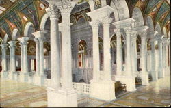 The Hall Of Columns Of The Library Washington, DC Washington DC Postcard Postcard