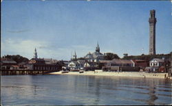 Provincetown Harbor & Pilgrim Monument Massachusetts Postcard Postcard