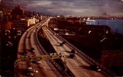 At Sunset On The Alaska Way Viaduct Seattle, WA Postcard Postcard