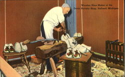 Wooden Shoe Maker At The Dutch Novelty Shop Postcard