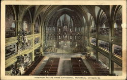 Interior Notre Dame Cathedral Montreal, PQ Canada Quebec Postcard Postcard