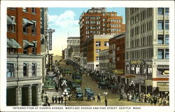 Intersection At Fourth Avenue, Westlake Avenue and Pike Street Seattle, WA Postcard Postcard