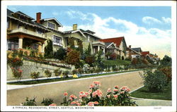 A Typical Residential Street Seattle, WA Postcard Postcard