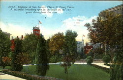 Glimpse Of San Jacinto Plaza El Paso, TX Postcard Postcard