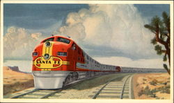 The Famous Santa Fe Streamlined Fleet Postcard