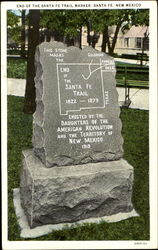 End Of The Santa Fe Trail Marker New Mexico Postcard Postcard