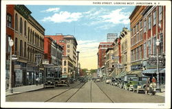 Third Street Looking West Jamestown, NY Postcard Postcard