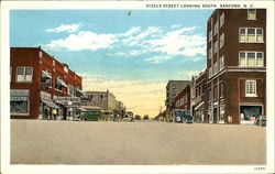 Steele Street Looking South Sanford, NC Postcard Postcard