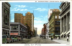 Superior Street Looking South Toledo, OH Postcard Postcard