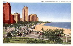 Lake Shore Drive And Oak St. Beach Postcard