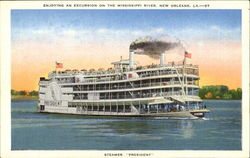 Enjoying An Excursion On The Mississippi River New Orleans, LA Postcard Postcard