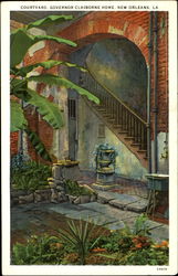 Courtyard Governor Claiborne Home Postcard