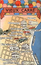 Guide Map Of Vieux Carre Postcard